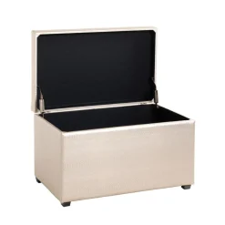 coffre de rangement simili cuir doré