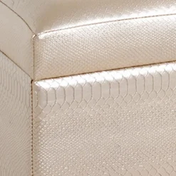 coffre de rangement simili cuir doré
