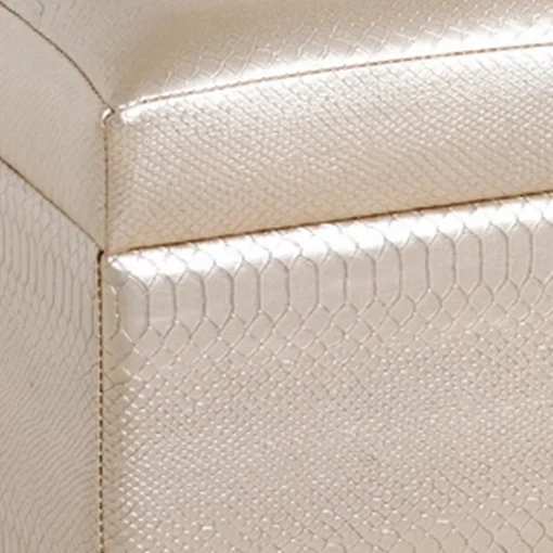 coffre de rangement simili cuir doré