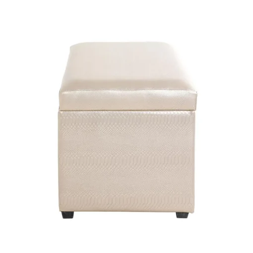 coffre de rangement simili cuir doré