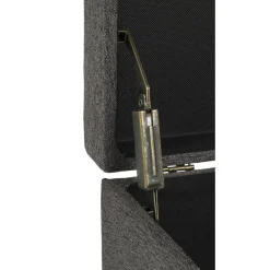 Coffre de rangement tissu anthracite assise rembourrée et rabattable