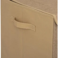 Coffre non-tissé jute et pompons marron