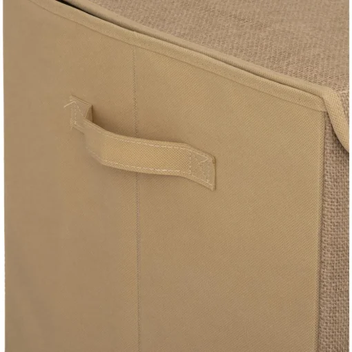 Coffre non-tissé jute et pompons marron