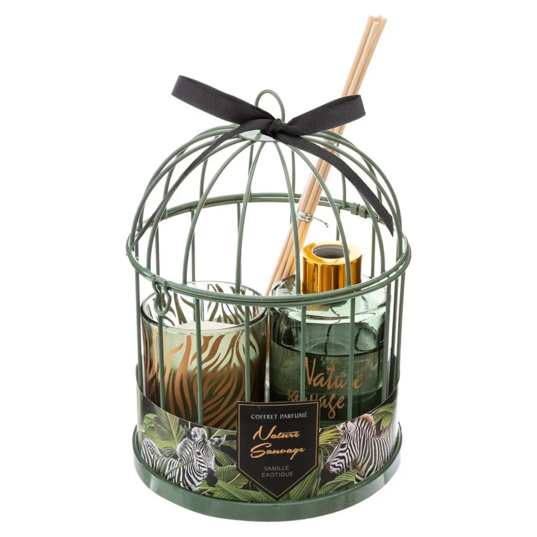 Coffret Cage Et Diffuseur Et Bougie Lola Vert