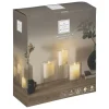 Coffret de 3 bougies LED double en verre