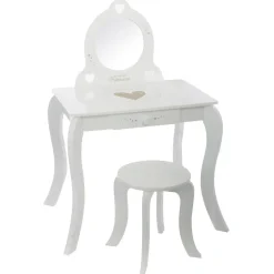 Coiffeuse + tabouret blanc