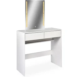 Coiffeuse avec miroir LED Talisma Blanc