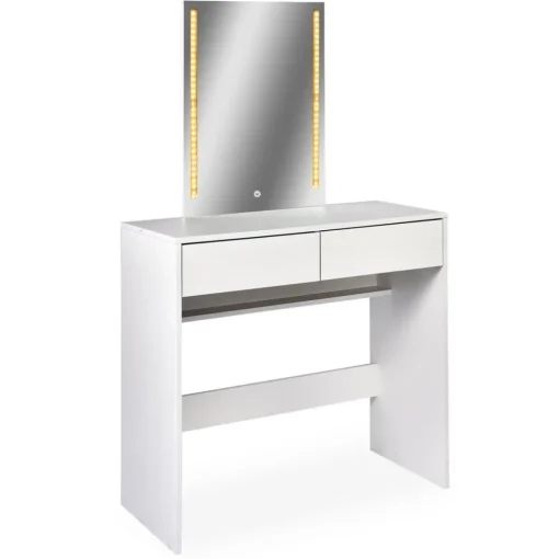 Coiffeuse avec miroir LED Talisma Blanc