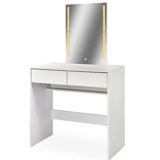 Coiffeuse avec miroir LED Talisma Blanc