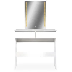Coiffeuse avec miroir LED Talisma Blanc