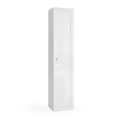 Colonne de rangement salle de bain 1 Porte 5 étagères L40xH195 cm blanc
