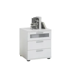 Commode à 3 Tiroirs Blanc SPARROW 2