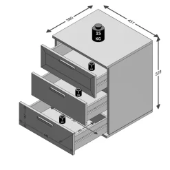 Commode à 3 Tiroirs Chêne SPARROW 2