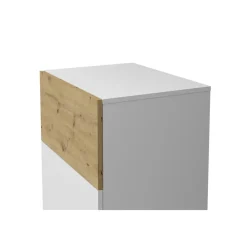 Commode 1 porte 1 tiroir BELM 6 blanc et naturel