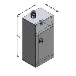 Commode 1 porte 1 tiroir BELM 6 blanc et naturel