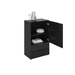 Commode 1 porte 2 tiroirs DARK 5 anthracite