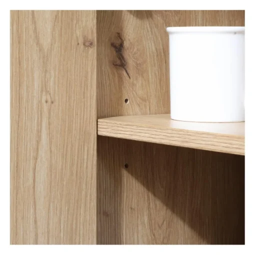 Commode 1 Porte 3 Tiroirs Décor Chêne en bois Beige