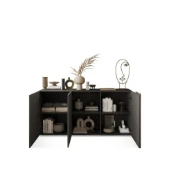 Commode 3 portes panneaux de particules gris