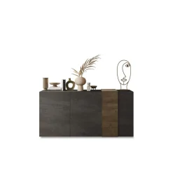 Commode 3 portes panneaux de particules gris