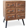 Commode 6 tiroirs Bardo Simili P.U. Marron