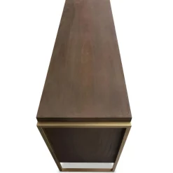 Commode 6 tiroirs Edgar Bois Marron et Métal Or