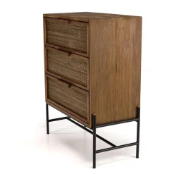 Commode 3 tiroirs en bois de teck recyclé