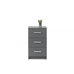 Commode 3 Tiroirs Gris Graphite ELENZIO