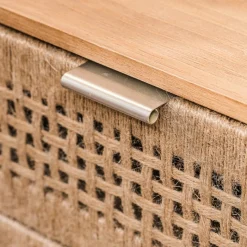 Commode Chiffonnier Scandinave en Bois 3 Tiroirs Bois Marron