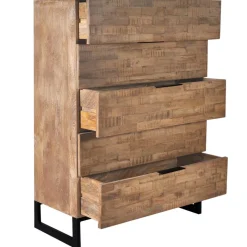 Commode Chêne Clair avec 5 tiroirs FEELY