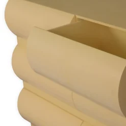 Commode design 6 tiroirs arrondis Mezade Beige