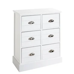 commode en bois massif à 6 tiroirs