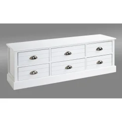 commode en bois massif 6 tiroirs