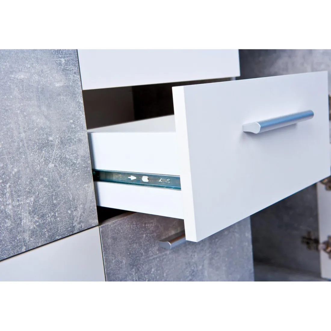 Commode gris 5 portes RUGIUS