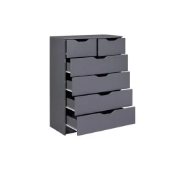 Commode SILENZIA 2 petits et 4 grands tiroirs gris graphite