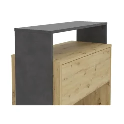 Comode haute avec 2 tiroirs VERONA 2 gris et naturel