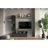Composition murale L181 meuble TV, étagère et buffet mural gris béton