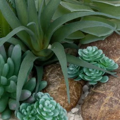 Composition plantes grasses artificielles - blanc