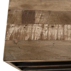 Console 4 niveaux en teck recyclé acacia mahogany métal noir