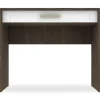 Console 1 Tiroir Chêne Foncé Et Blanc