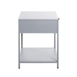 Console 1 tiroir et 1 etagère en métal gris