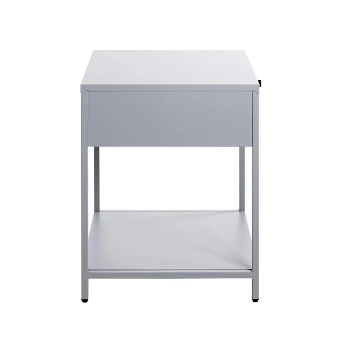 Console 1 tiroir et 1 etagère en métal gris