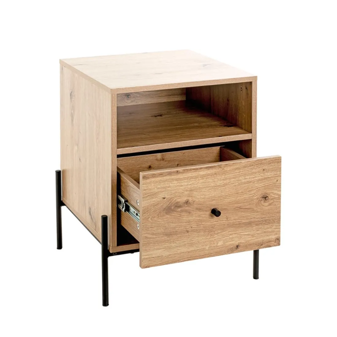 Console 1 tiroir et 1 étagère décor chêne