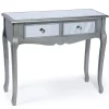 Console 2 tiroirs Divine Miroir Argent