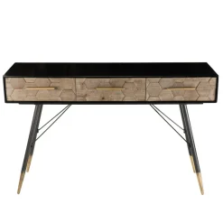 Console 3 tiroirs scandinave en Sapin et métal - DEBBIE