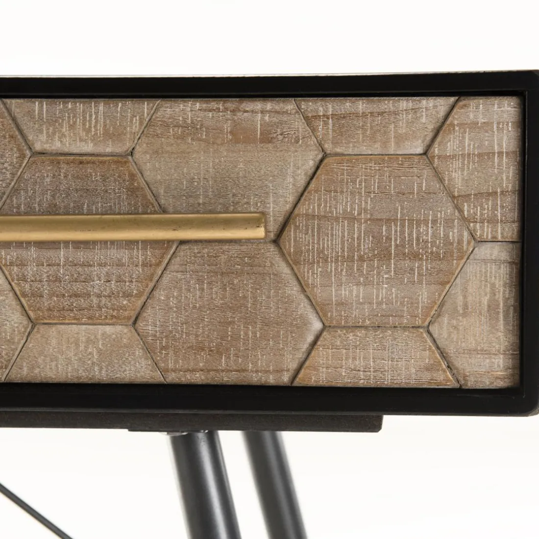 Console 3 tiroirs scandinave en Sapin et métal - DEBBIE