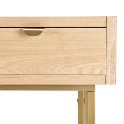 Console ALINE 2 Tiroirs Pieds Métal Doré