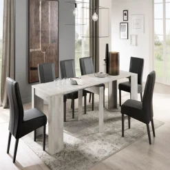 Console avec 4 allonges blanc