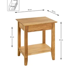 Console avec 1 tiroir et 1 etagère en bois