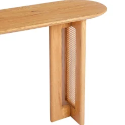 Console avec cannage Bohemia Chêne clair et Rotin