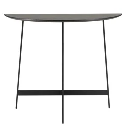 Console demi-lune Noir piètement métal